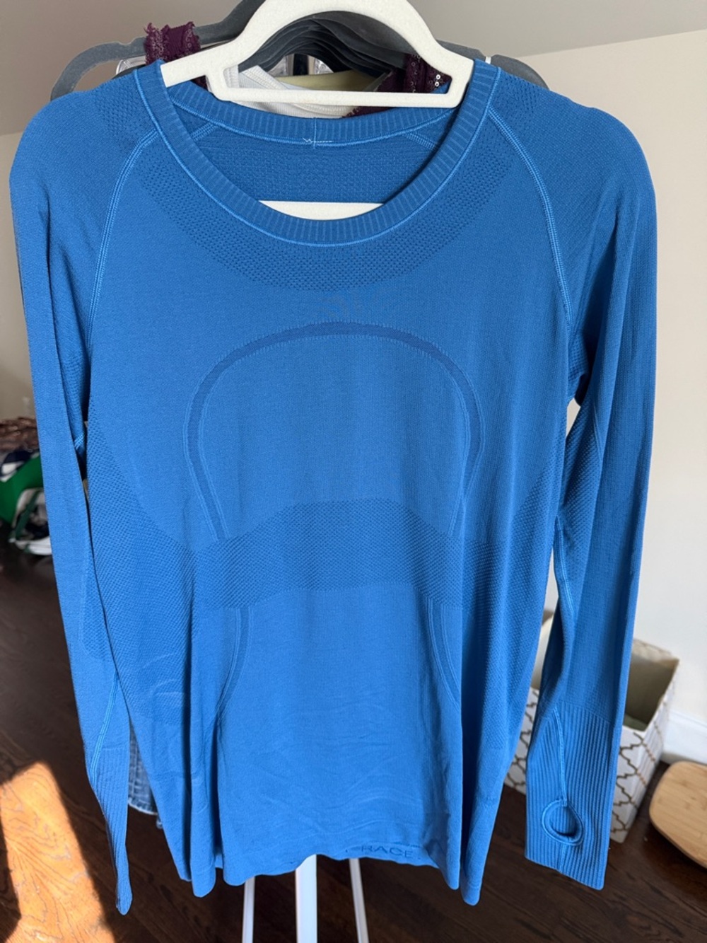 lululemon athletica royal blue long- sleeve fitted top